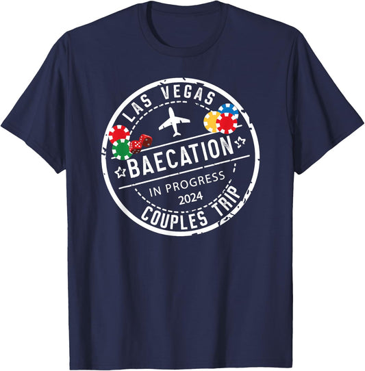 Vegas Baecation 2024 couples Trip in Progress to Las vegas T-Shirt - T-Shirt | Navy
