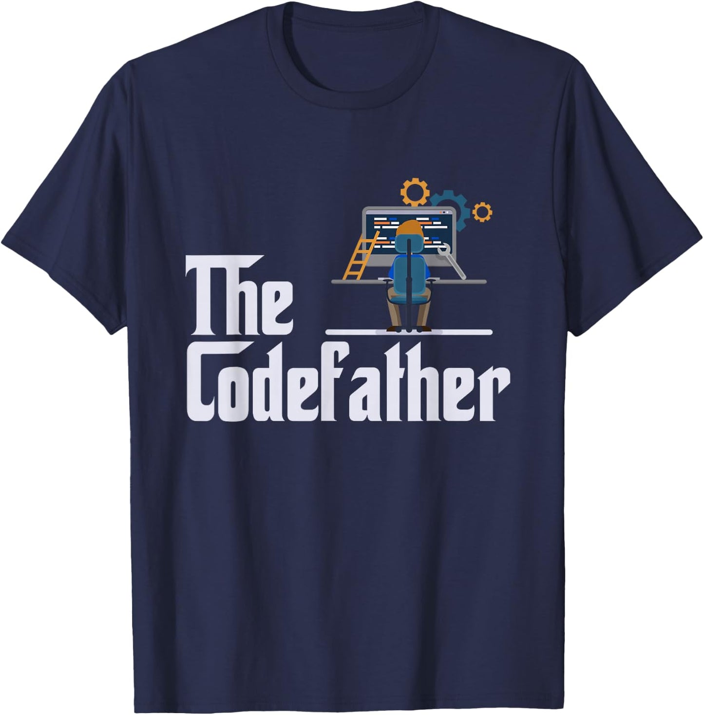 Programmer Dad Nerdy Computer Geeky Father Database Papa T-Shirt - T-Shirt | Navy