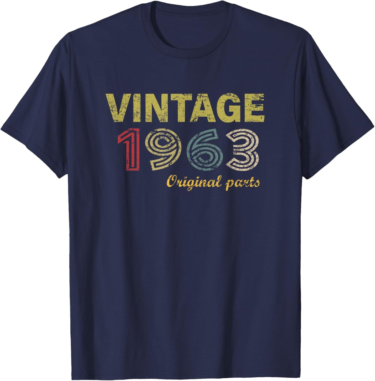 Vintage 1963 Cool 63 Year Old Bday Men Women 63rd Birthday T-Shirt - T-Shirt | Navy