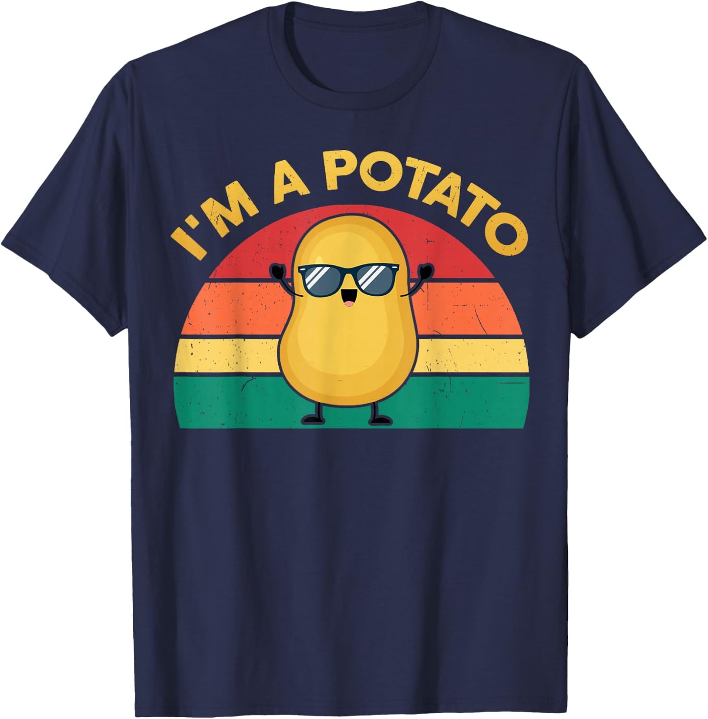 Funny I'm A Potato-Shirt Kids Boy Girl Toddler Cute Graphic T-Shirt - T-Shirt | Navy