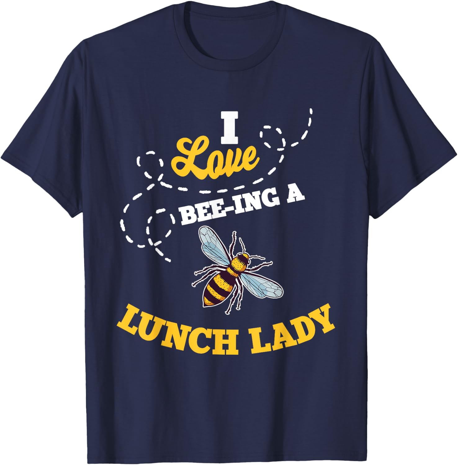 Lunch Lady Bee Lover Cafeteria School Food Service Crew T-Shirt - T-Shirt | Navy