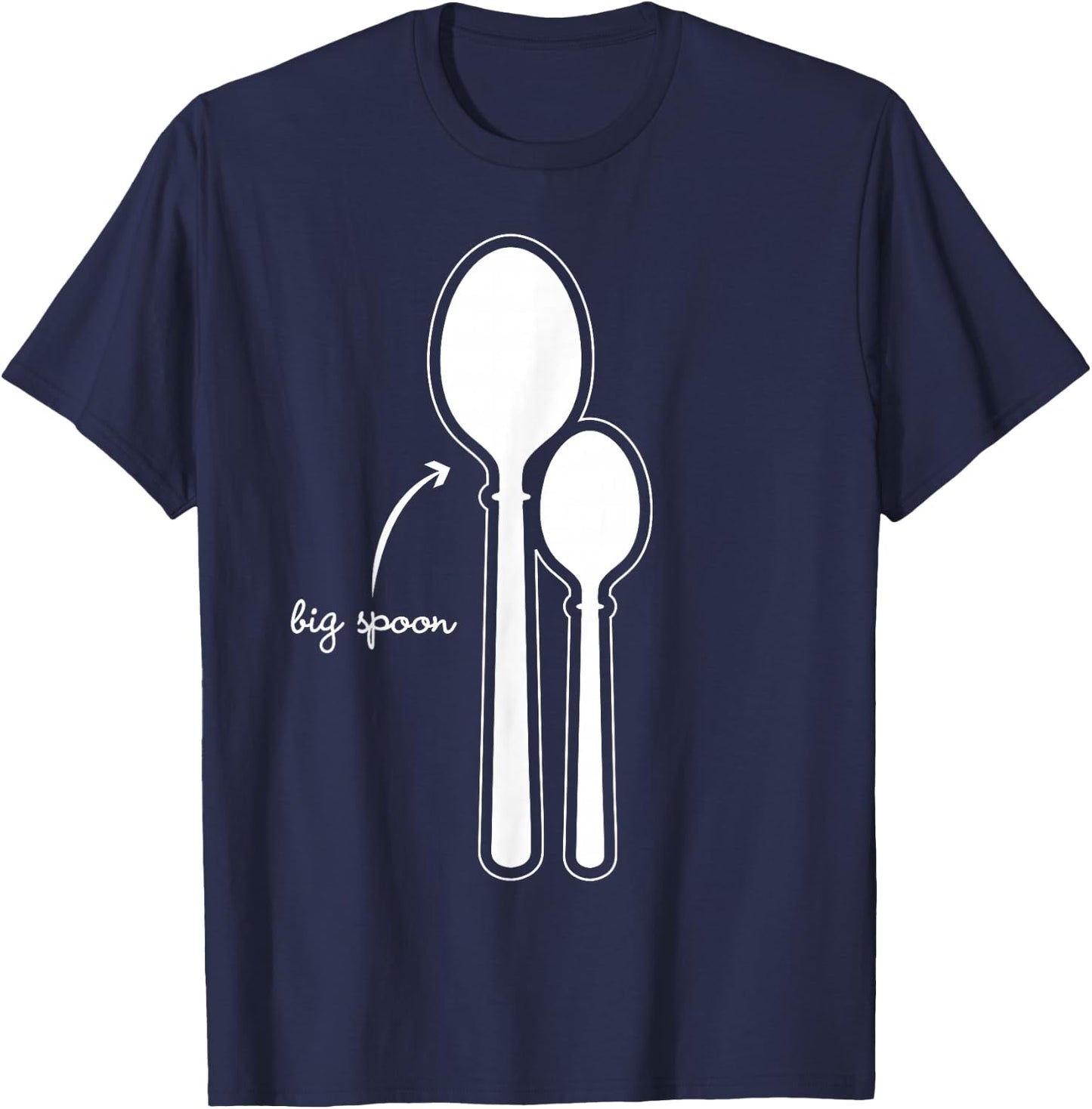 Funny Big Spoon Matching Gift Couples T-Shirt - T-Shirt | Navy