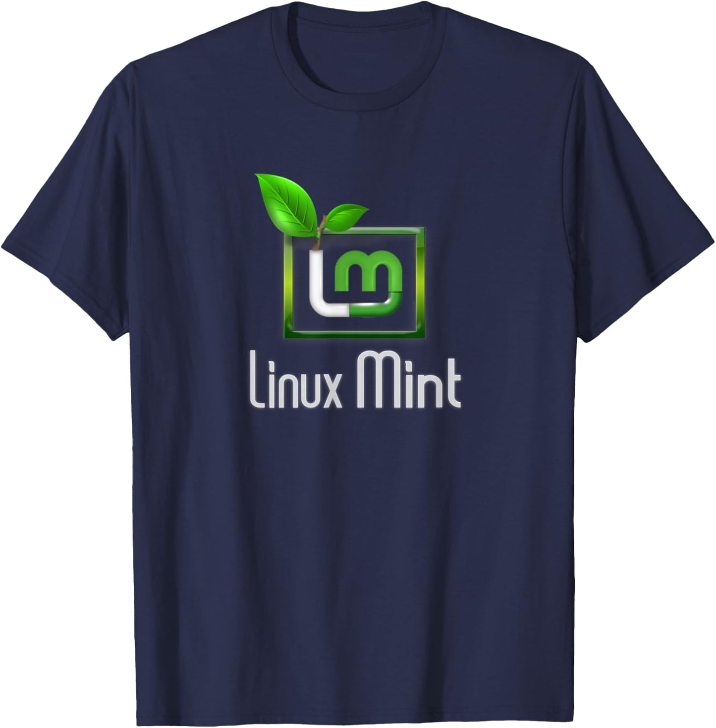 Linux Mint lover tagline with Logo Open Source Os T-Shirt - T-Shirt | Navy