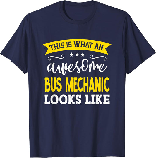 Bus Mechanic Job Title Employee Funny Worker Bus Mechanic T-Shirt - T-Shirt | Navy