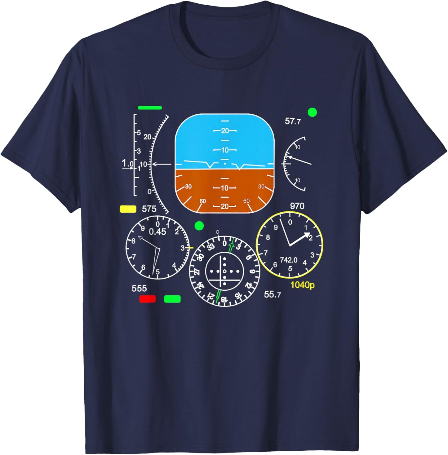 Aeroplane Cockpit Control Panel! Pilot Gift T-Shirt - T-Shirt | Navy