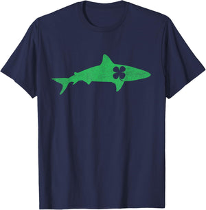 Shark Shamrock St. Patrick's Day Gift Irish Saint Paddy's T-Shirt - T-Shirt | Navy