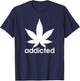Weed Marijuana Addicted 420 Day Weed Leaf Vintage Retro T-Shirt - T-Shirt | Navy