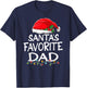 Santa's Favorite Dad Christmas Santa Claus tree lights Daddy T-Shirt - T-Shirt | Navy