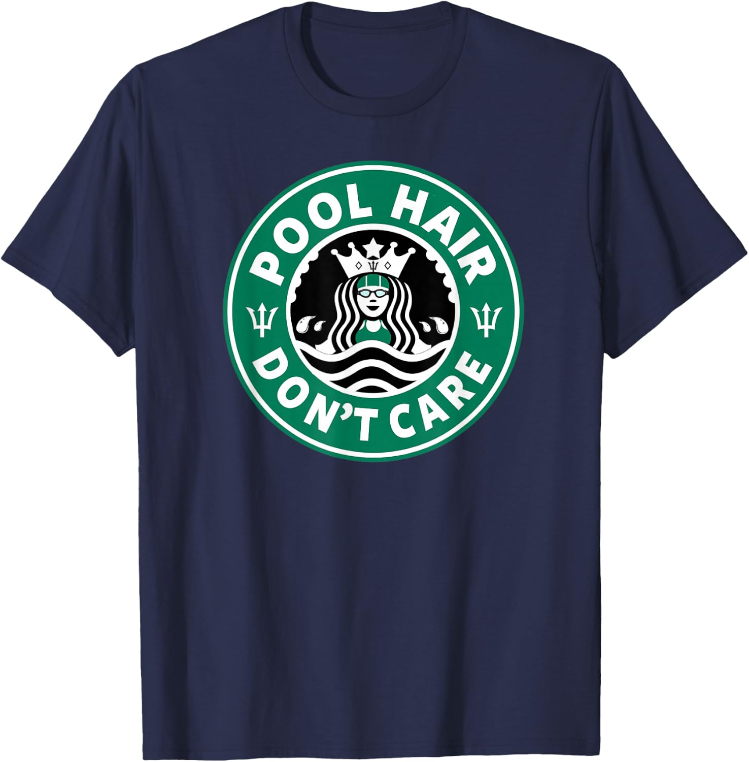 Pool Hair Don't Care Swim Team Swimmers Funny T-Shirt - T-Shirt | Navy