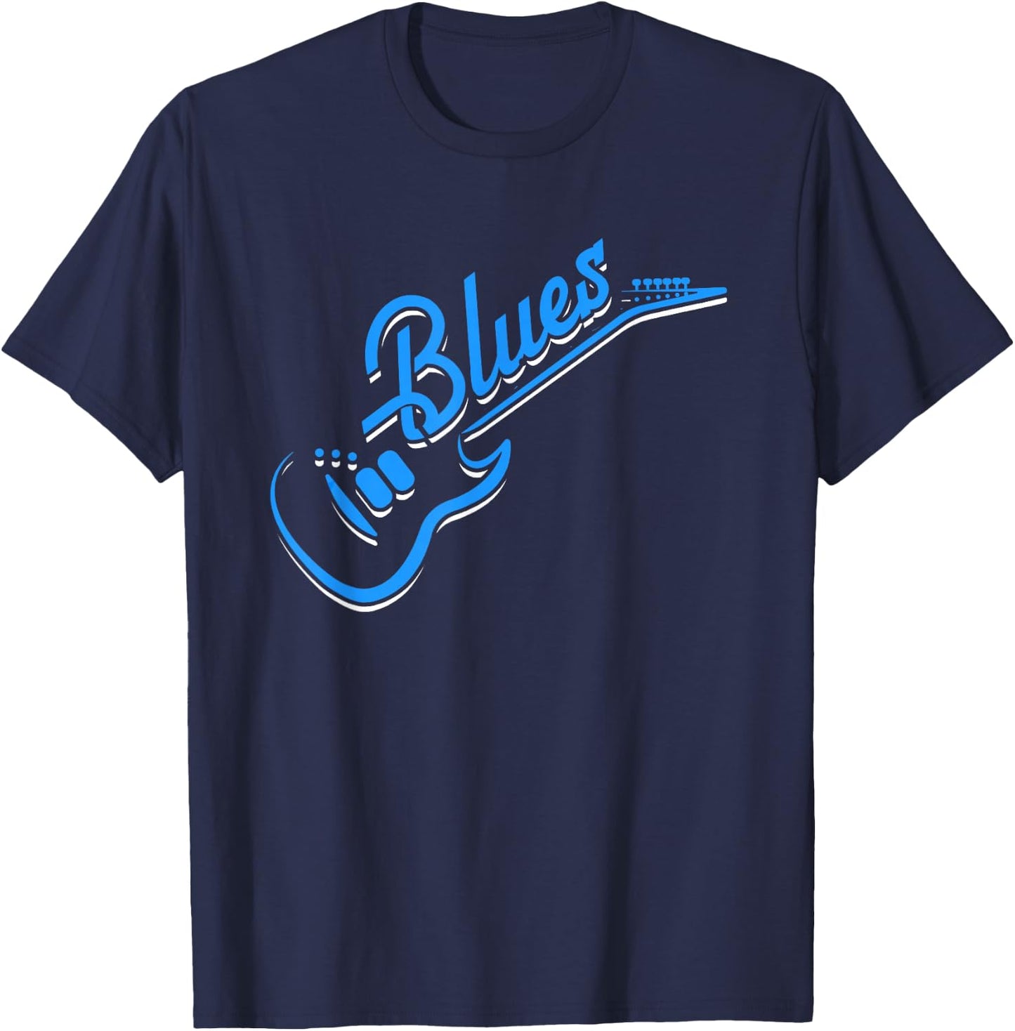 Blues Guitar | Jazz Music | Guitarist Blues T-Shirt - T-Shirt | Navy