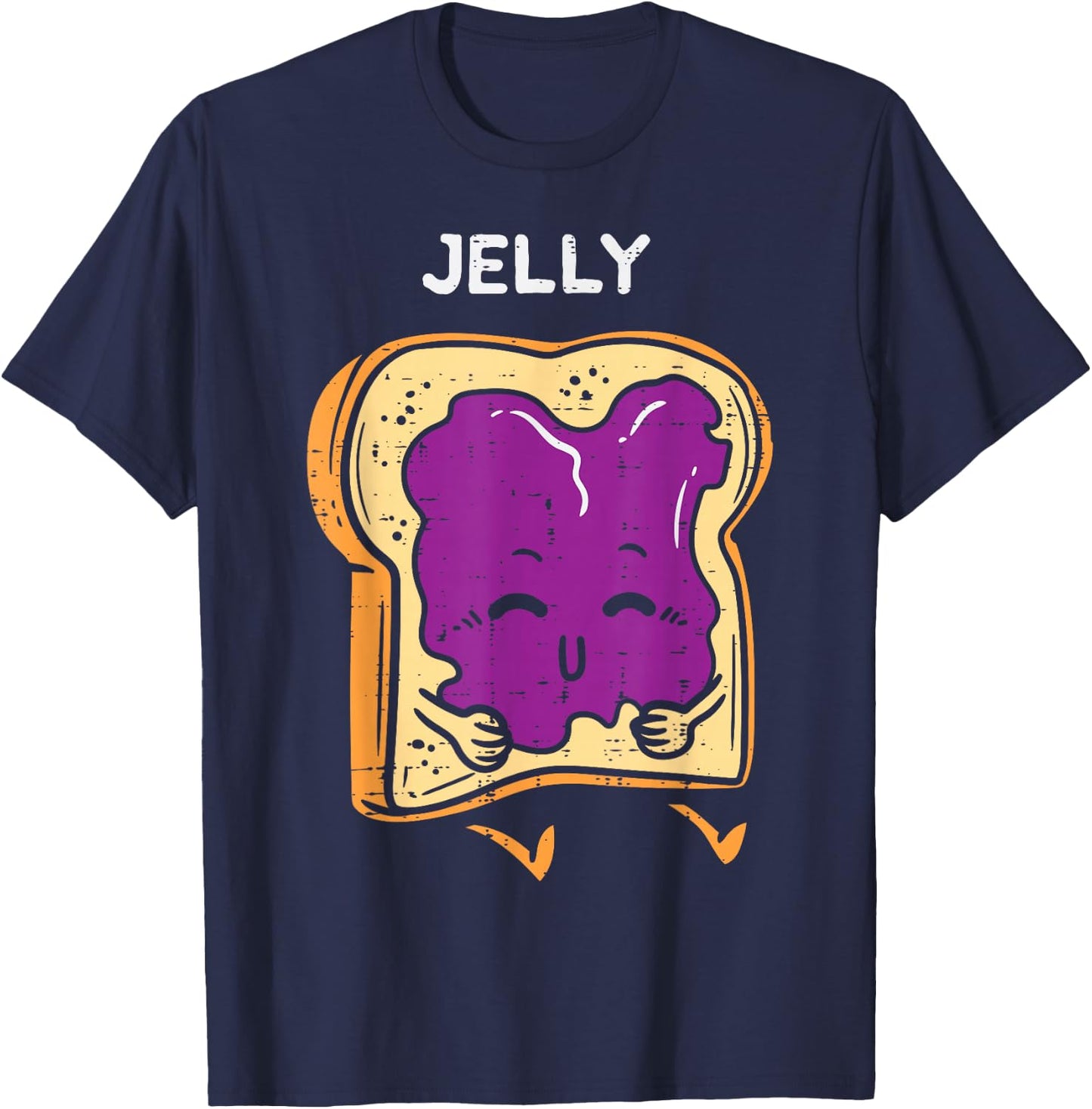 Jelly Toast Cute Matching Halloween Couples Him And Her T-Shirt - T-Shirt | Navy