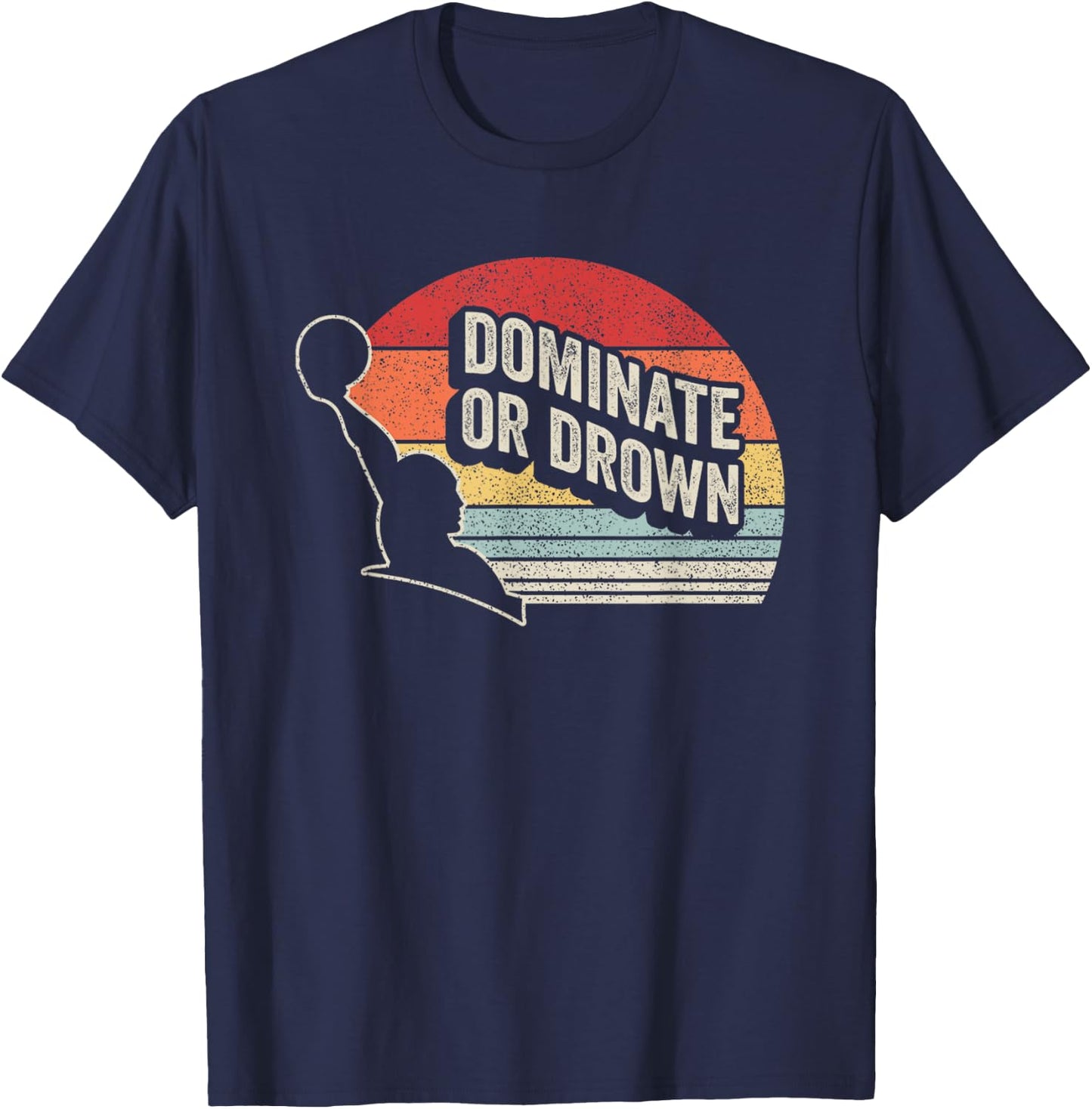 Water Polo Player Vintage Retro Water Polo T-Shirt - T-Shirt | Navy