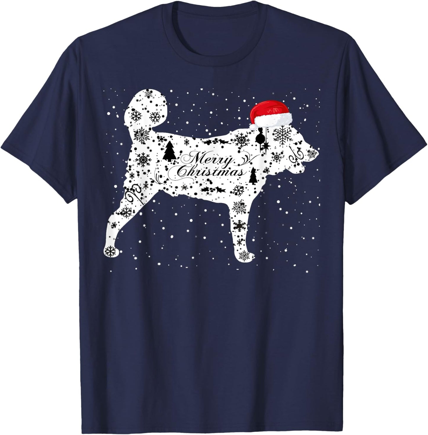 Merry Xmas Armenian Gampr Dog Dog Christmas T-Shirt - T-Shirt | Navy