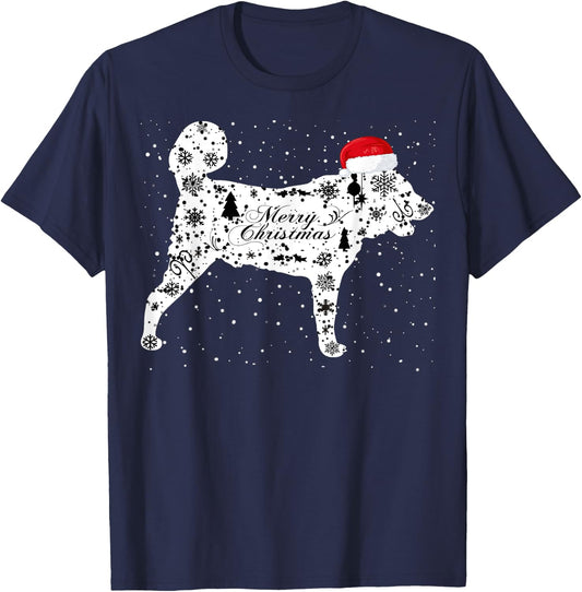 Merry Xmas Armenian Gampr Dog Dog Christmas T-Shirt - T-Shirt | Navy