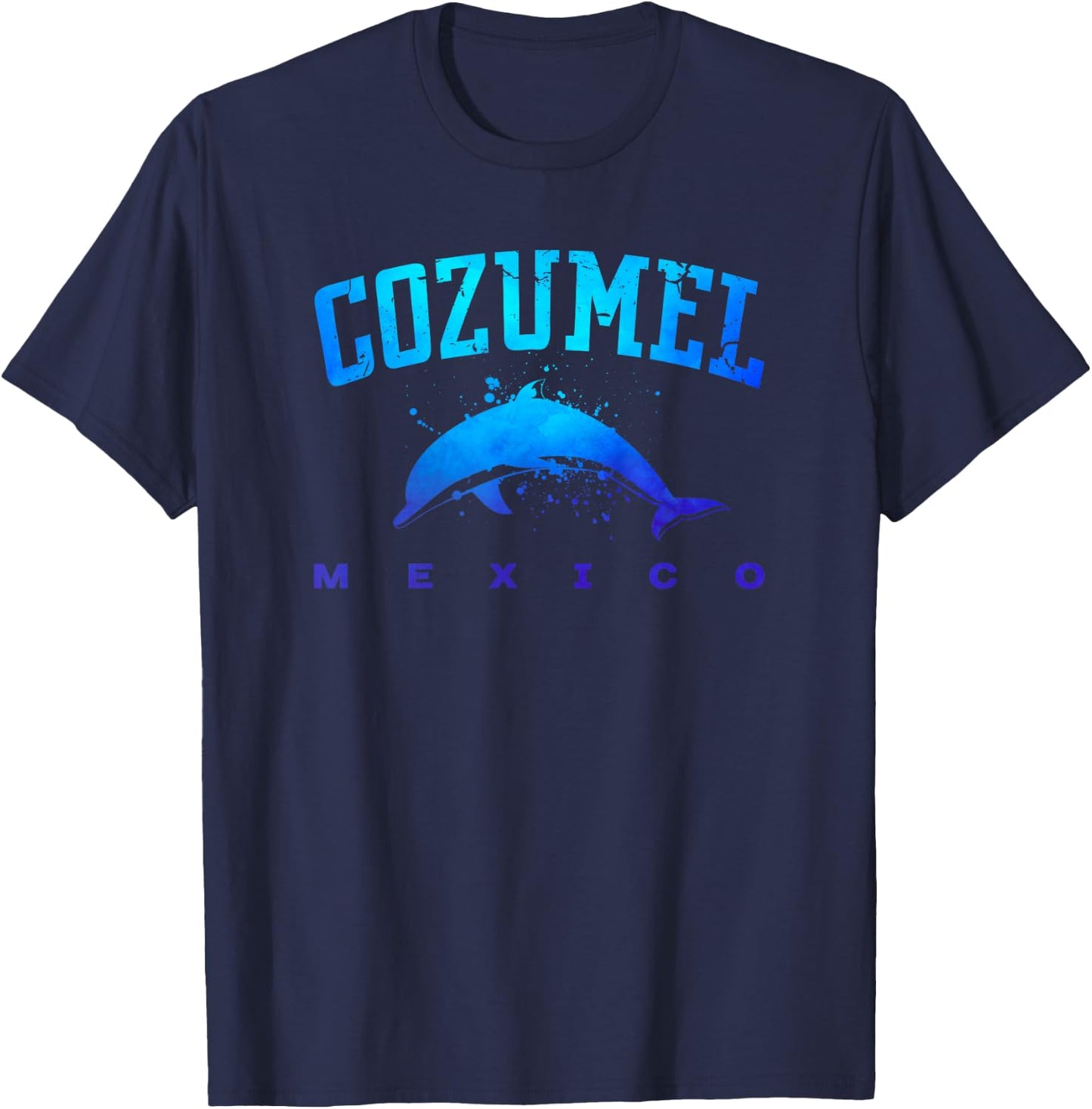 COZUMEL MEXICO Beach Vacation Scuba Diving Dolphin Graphic Women Kids T-Shirt - T-Shirt | Navy
