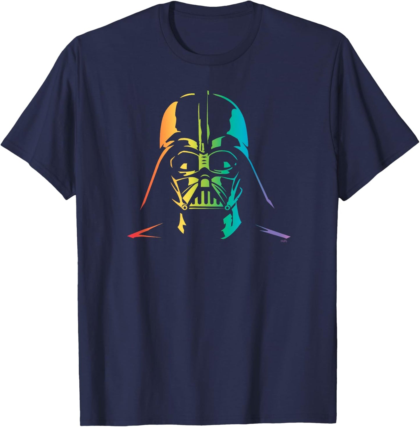 Star Wars Darth Vader Gradient Rainbow Pride T-Shirt - T-Shirt | Navy