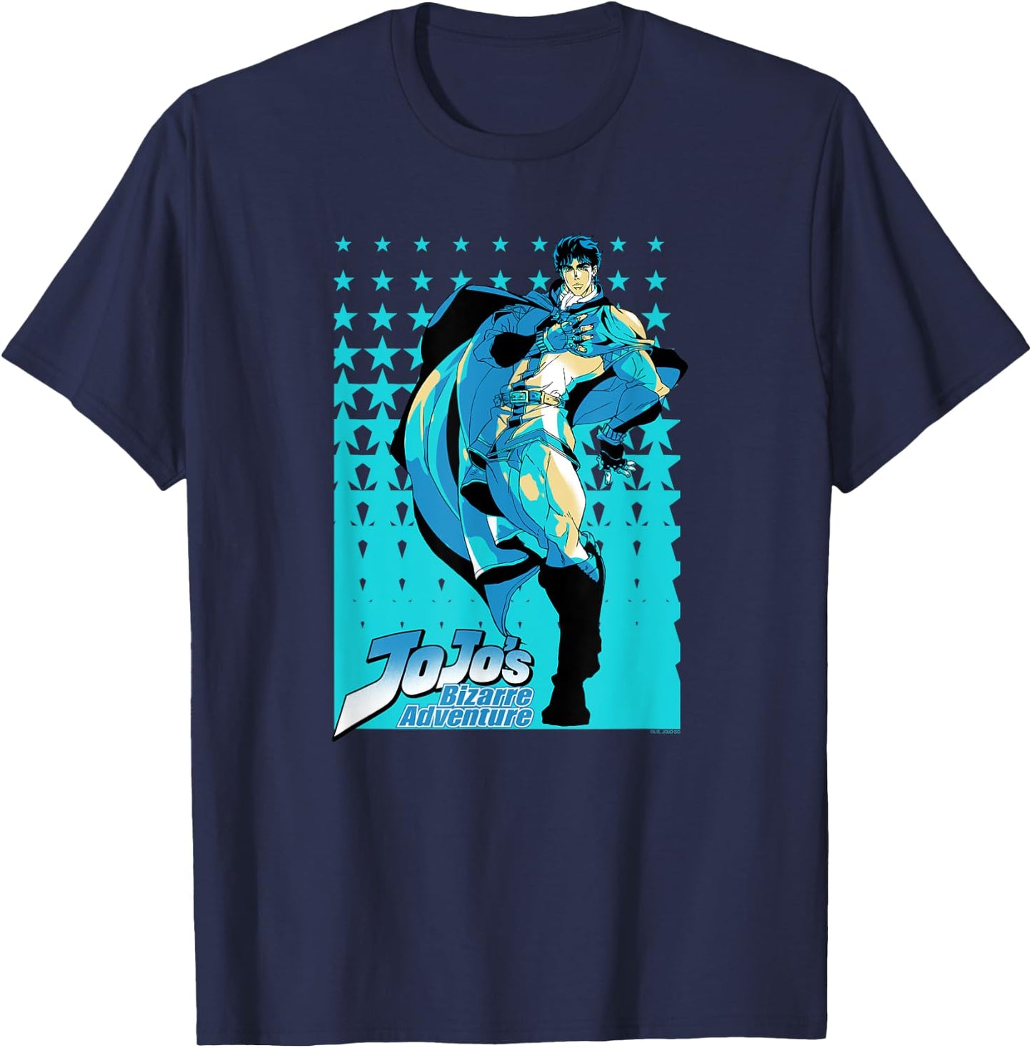 JoJo Part 1 Phantom Blood Jonathan Joestar Star Pattern T-Shirt - T-Shirt | Navy