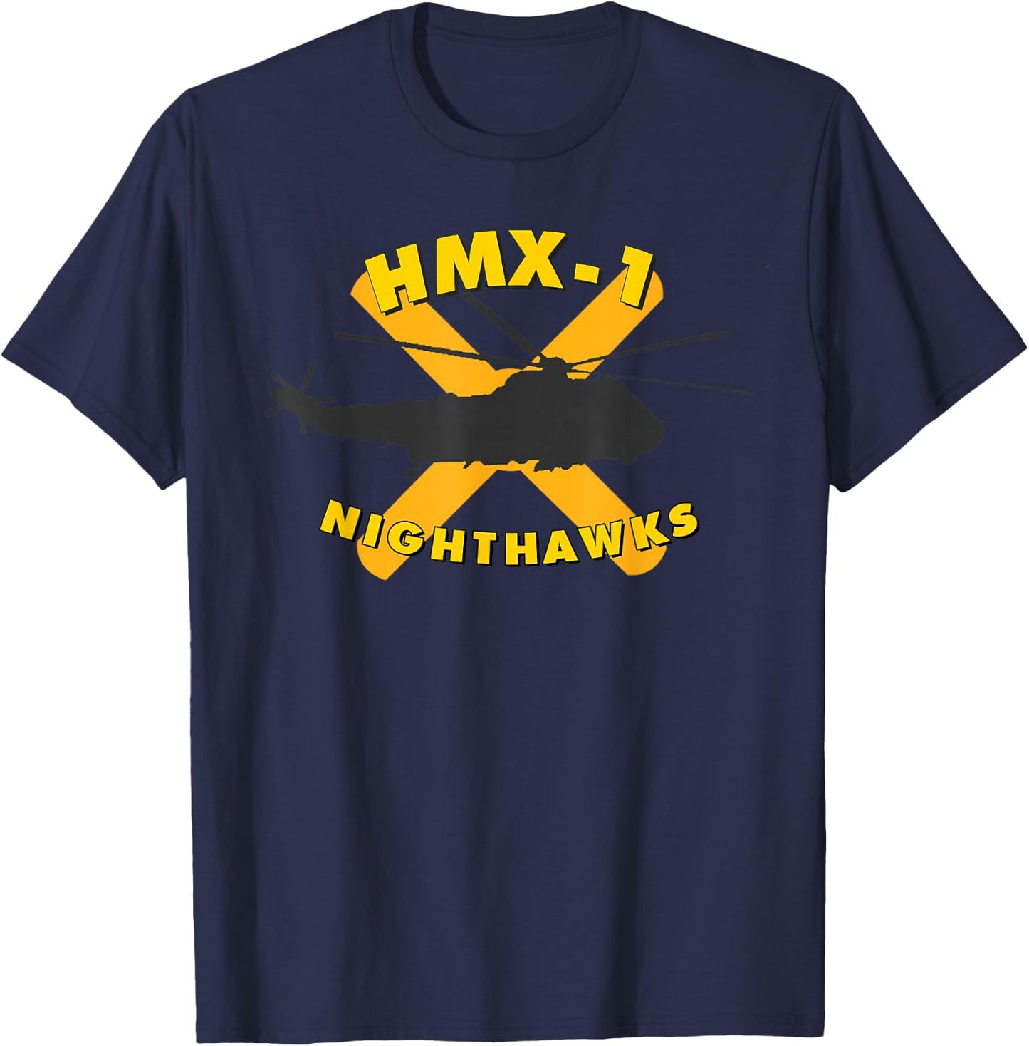 HMX-1 Nighthawks Presidential Helicopter Squadron VH-3D T-Shirt - T-Shirt | Navy