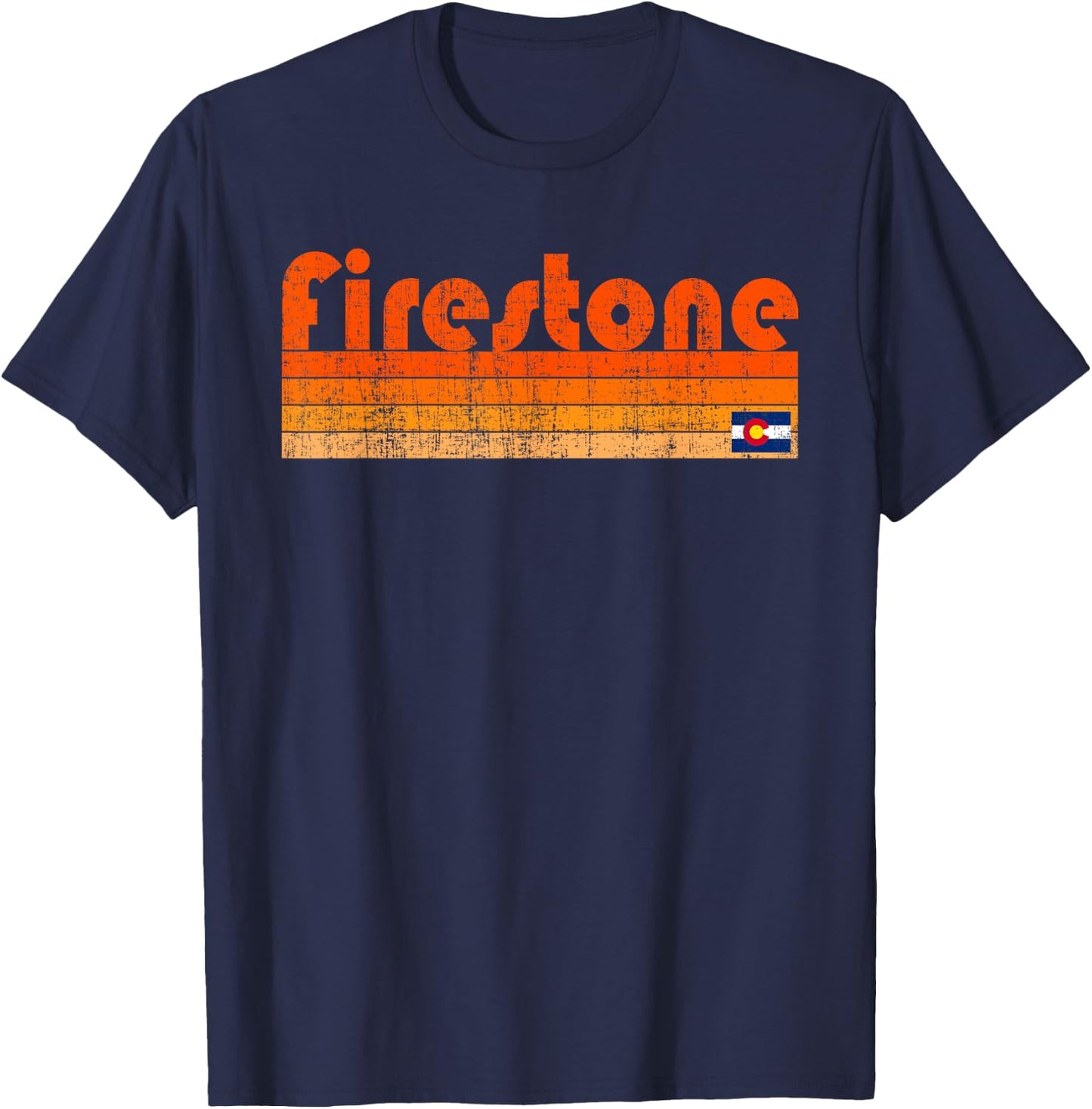 Retro 80s Style Firestone CO T-Shirt - T-Shirt | Navy