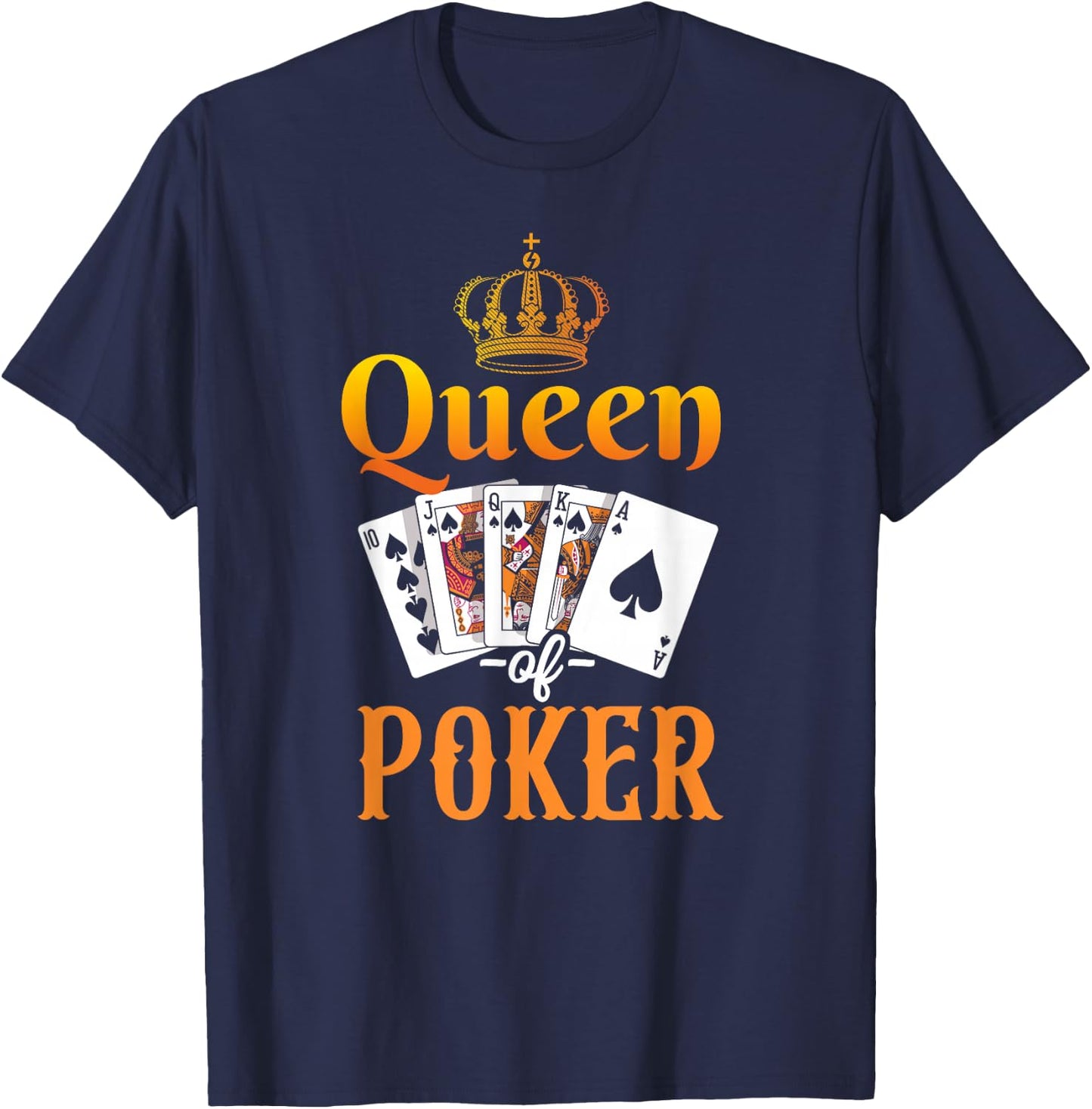 Poker Vintage Queen Of Poker T-Shirt - T-Shirt | Navy