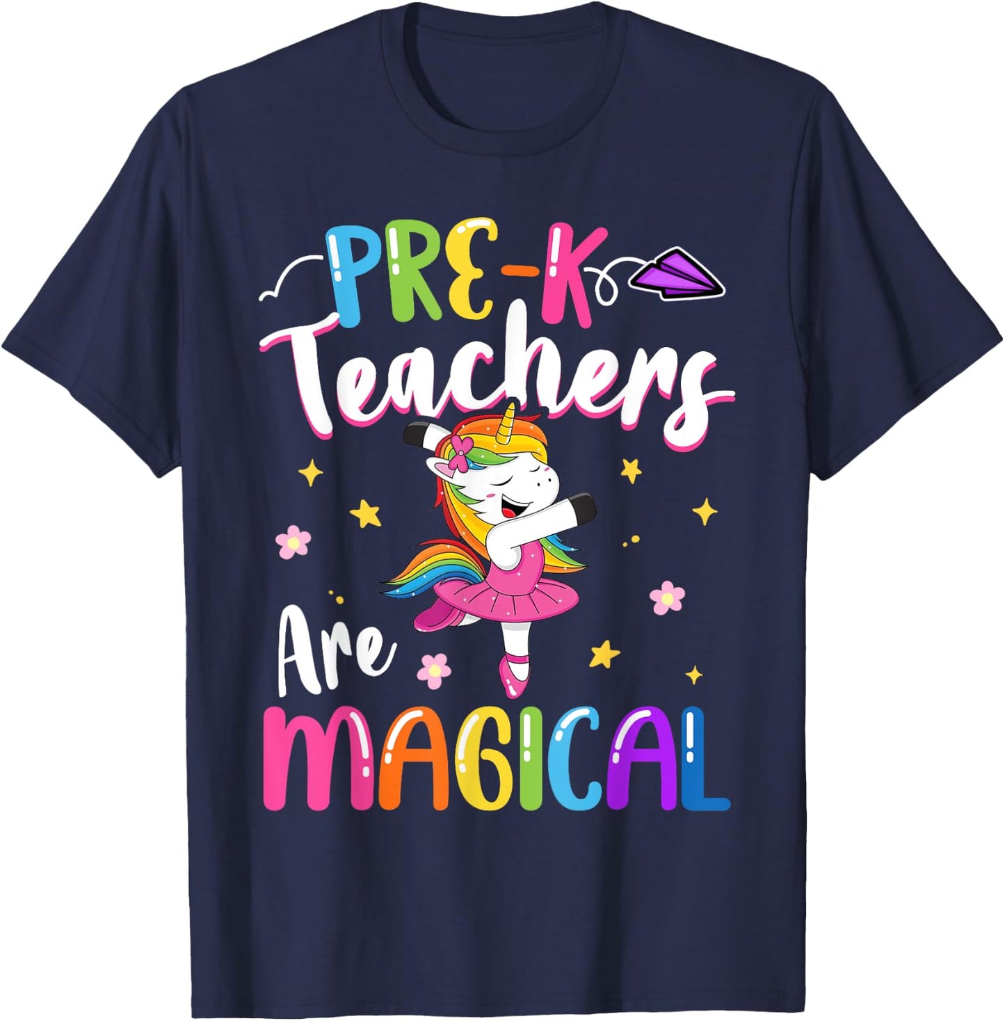 Pre-K Teachers Are Magical Pre Kindergarten Unicorn Teacher T-Shirt - T-Shirt | Navy