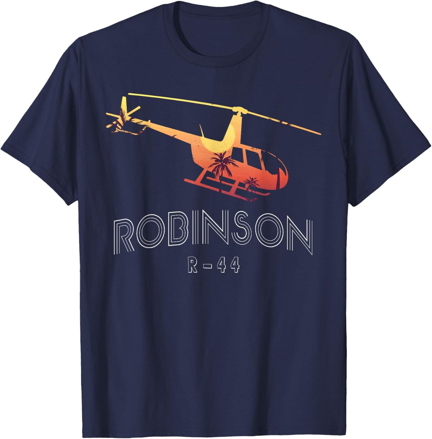 Robinson R44 Helicopter Aviator Pilot Gift T-Shirt - T-Shirt | Navy