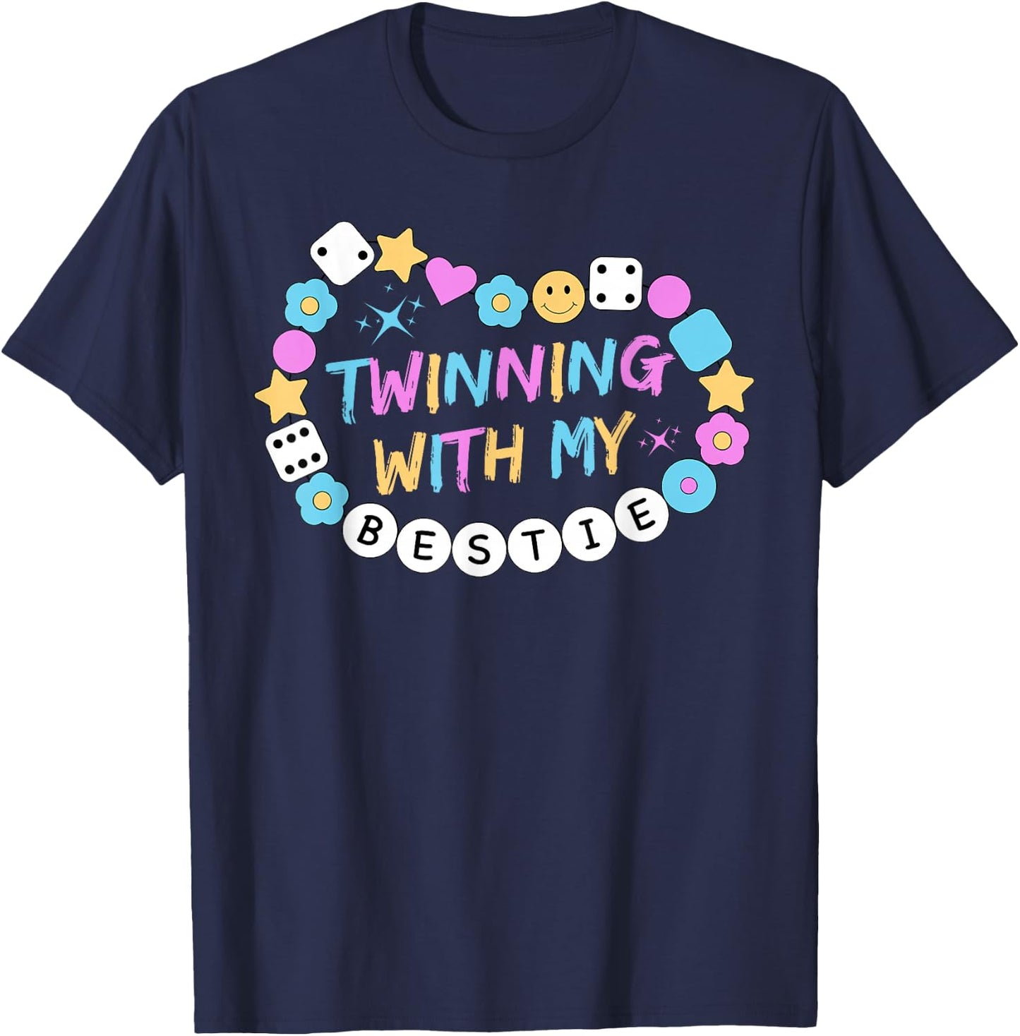 Twin Matching Twins Day Friend Twinning with My Bestie Twin T-Shirt - T-Shirt | Navy