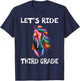 Let's Ride Third Grade Back To School Horse Girls T-Shirt - T-Shirt | Navy