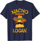 Nacho Average Logan Personalized Name Funny Taco T-Shirt - T-Shirt | Navy