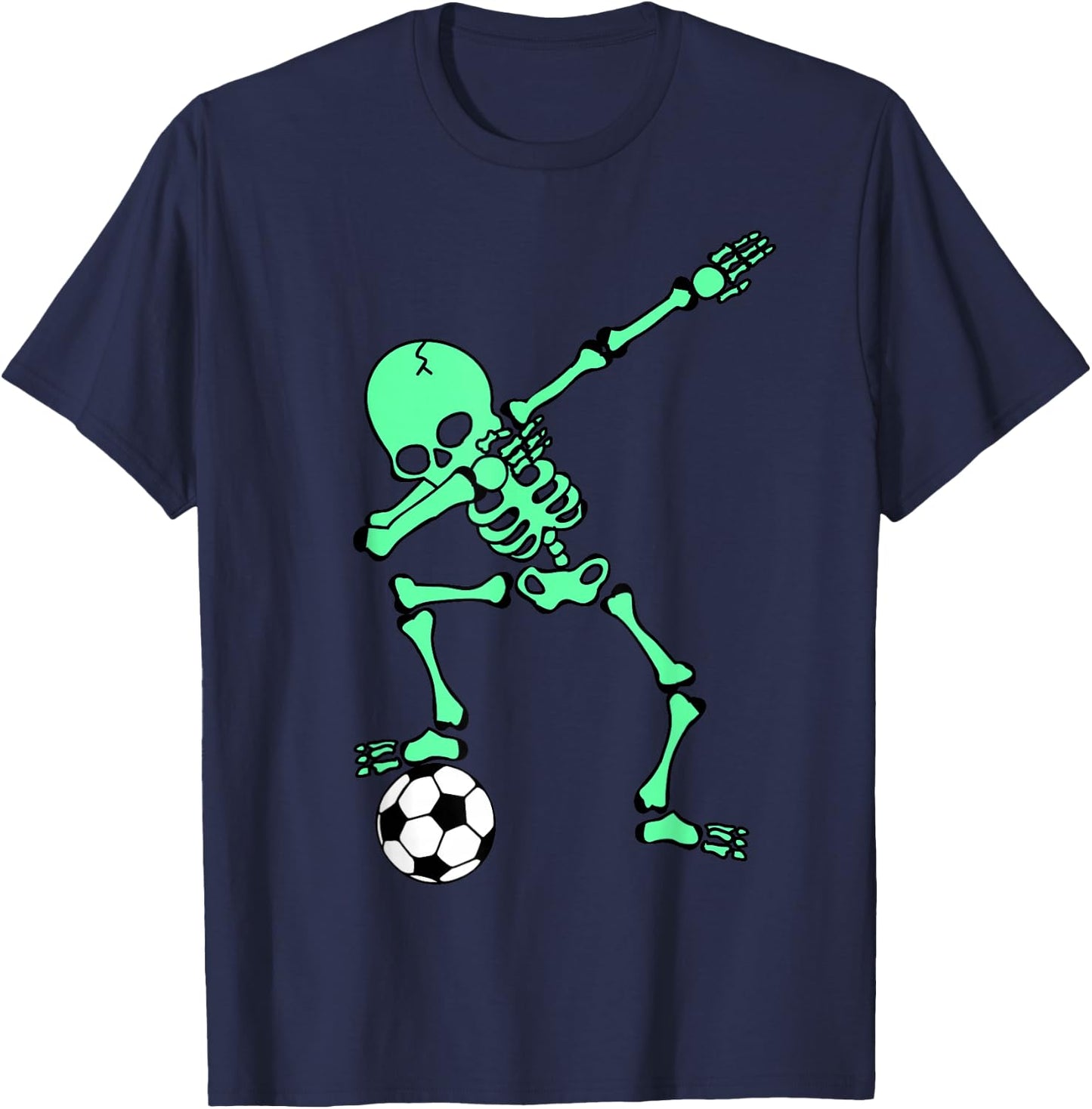 Dabbing Skeleton Soccer Shirt, Halloween Dab Shirt, Kids T-Shirt - T-Shirt | Navy