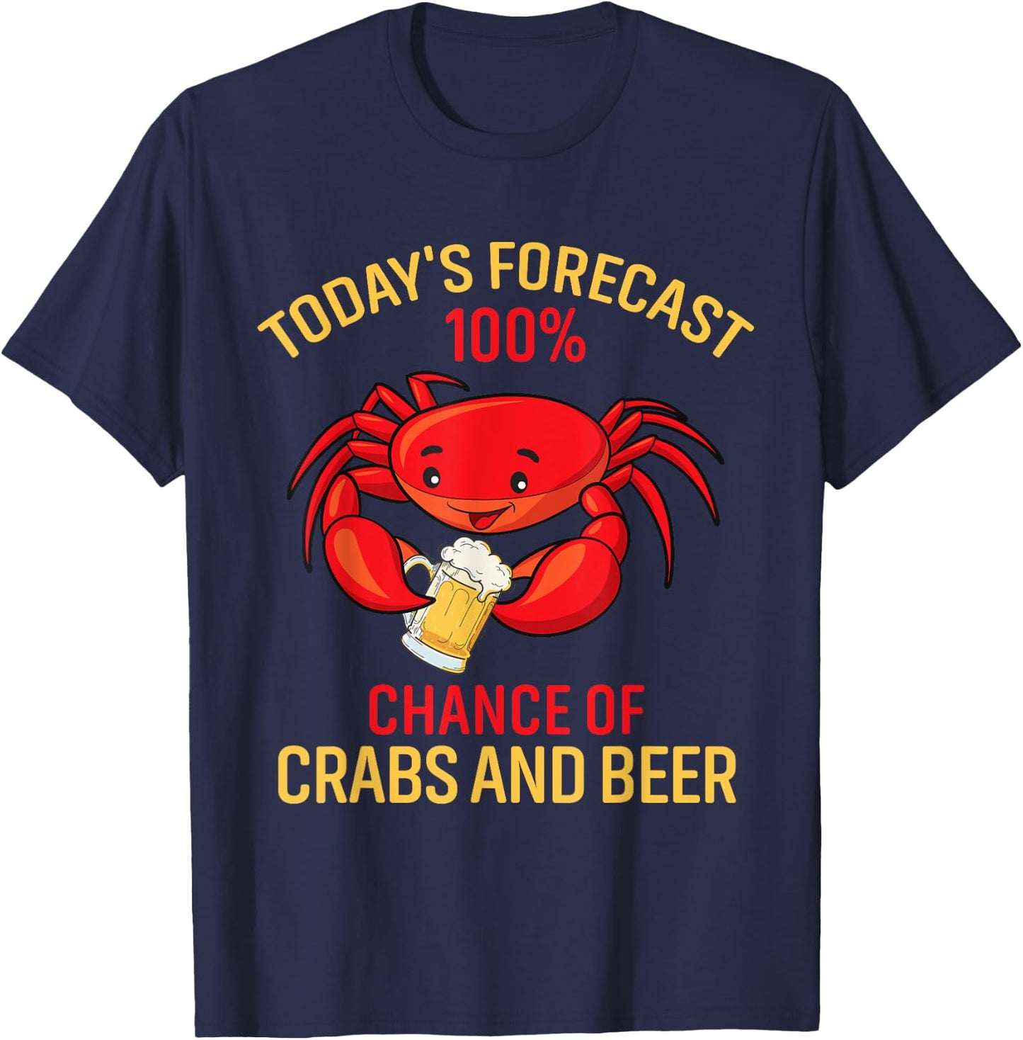 Funny Crabs and Beer Crabbing Crab Lover Gift T-Shirt - T-Shirt | Navy