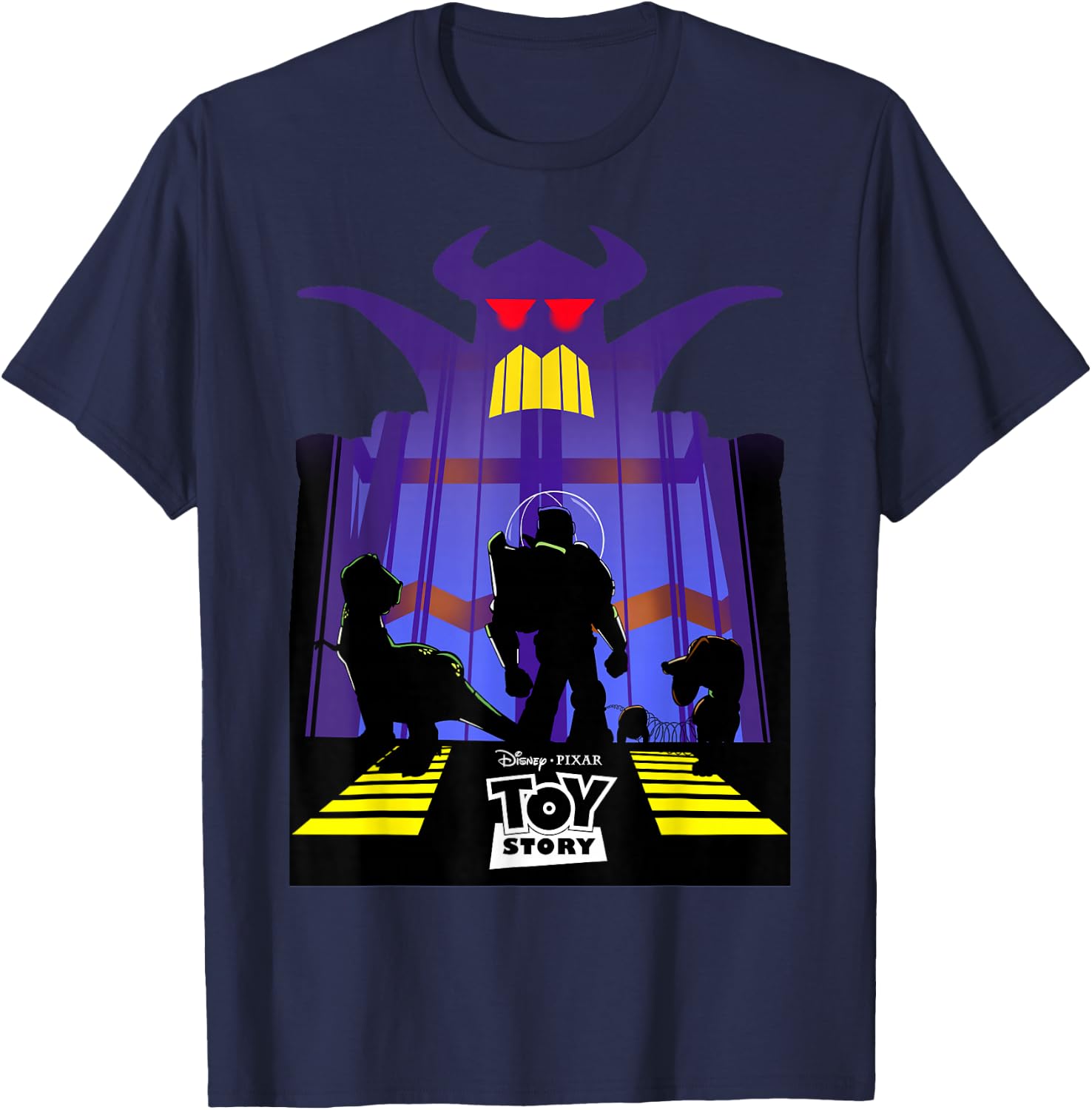 Disney Pixar Toy Story Zurg Frame Buzz Silhouette Logo T-Shirt - T-Shirt | Navy