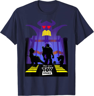 Disney Pixar Toy Story Zurg Frame Buzz Silhouette Logo T-Shirt - T-Shirt | Navy