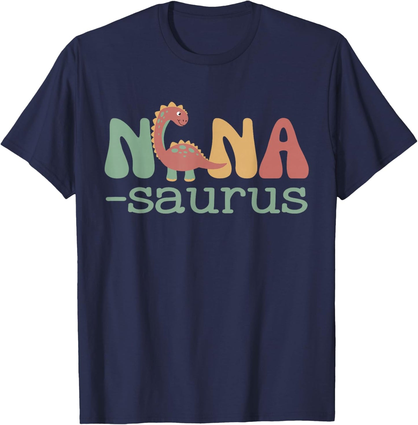 Nanasaurus T Rex Dinosaur Nana Saurus Family Matching Retro T-Shirt - T-Shirt | Navy