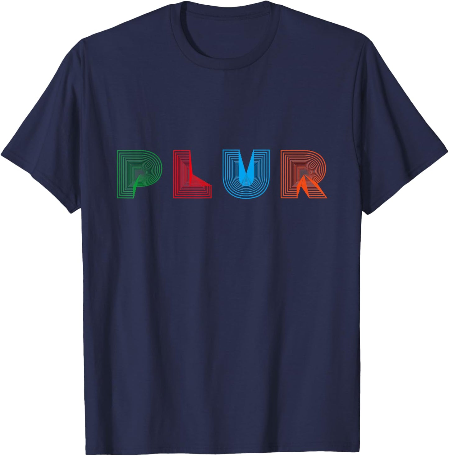 PLUR, Peace Love Unity Respect, EDM, Techno, House, Festival T-Shirt - T-Shirt | Navy