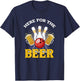 Here For The Beer Drinking Bowling T-Shirt - T-Shirt | Navy