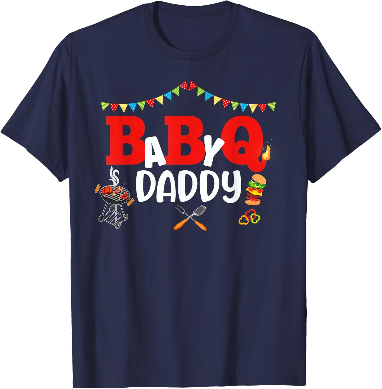 BBQ Baby Shower Gender Reveal Matching Group Outfit T-Shirt - T-Shirt | Navy