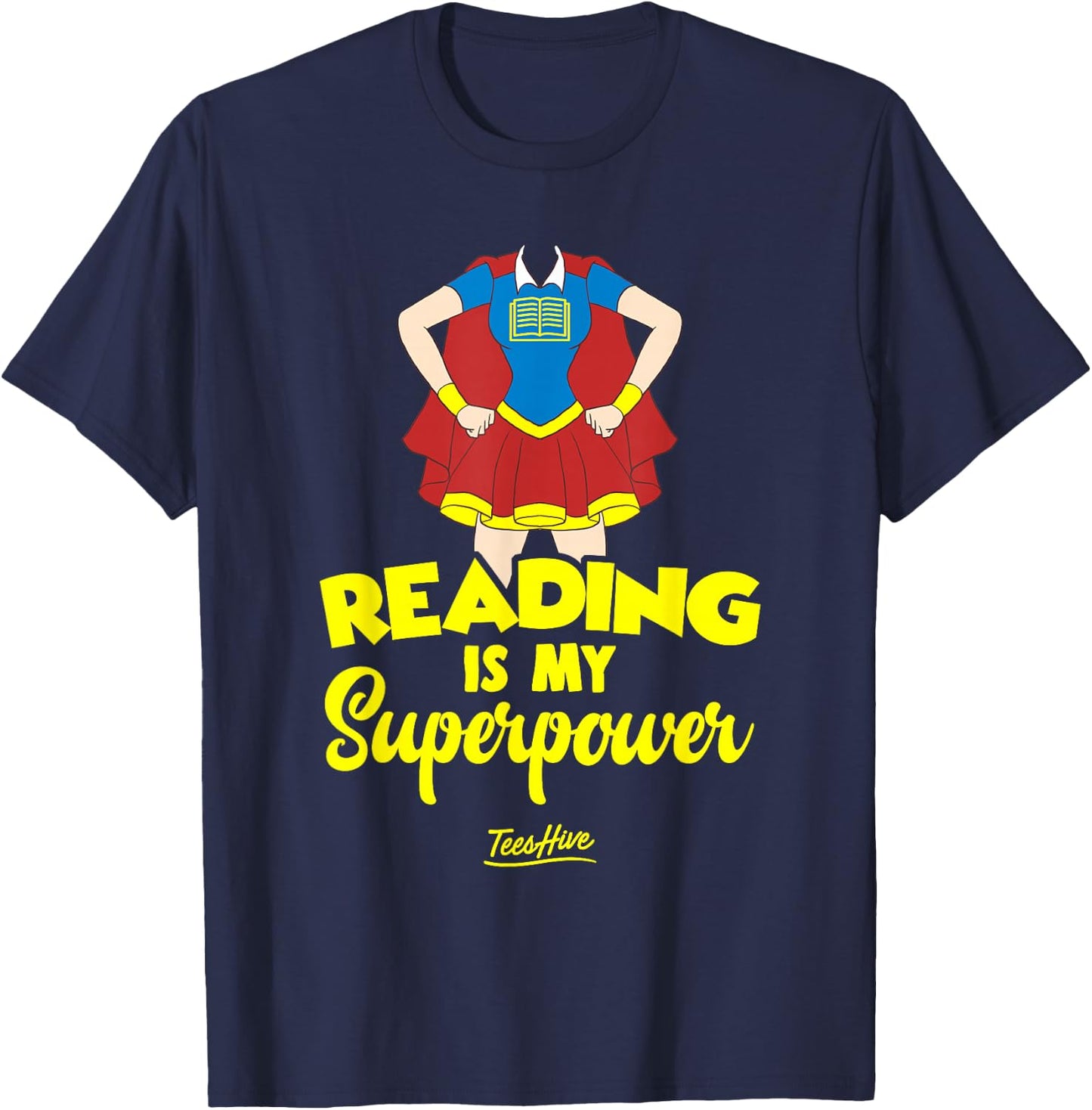 Reading Is My Superpower Reader T-Shirt - T-Shirt | Navy