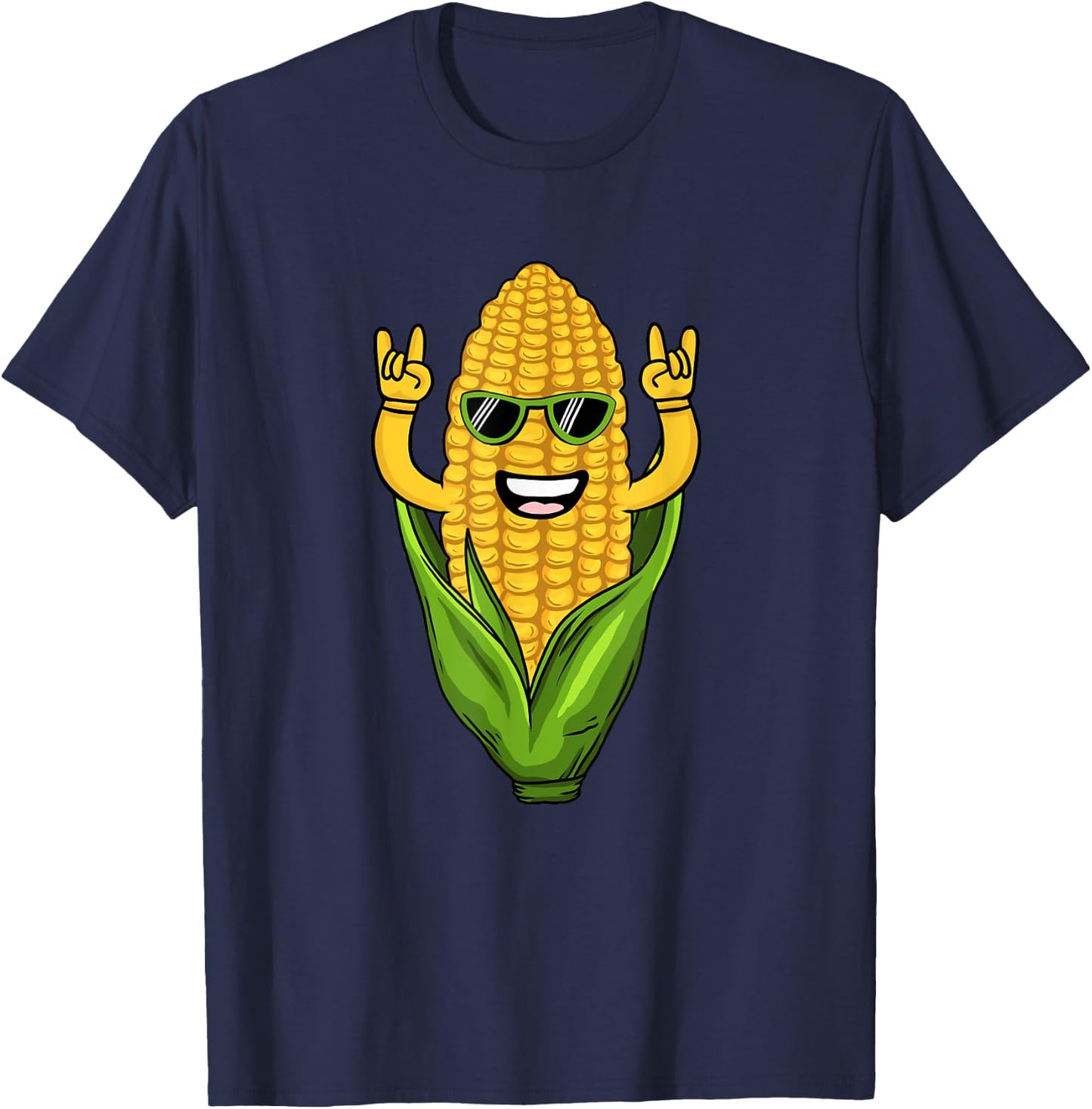 Cool Corn Art Men Women Farmer Dancing Corn On Cob Farming T-Shirt - T-Shirt | Navy