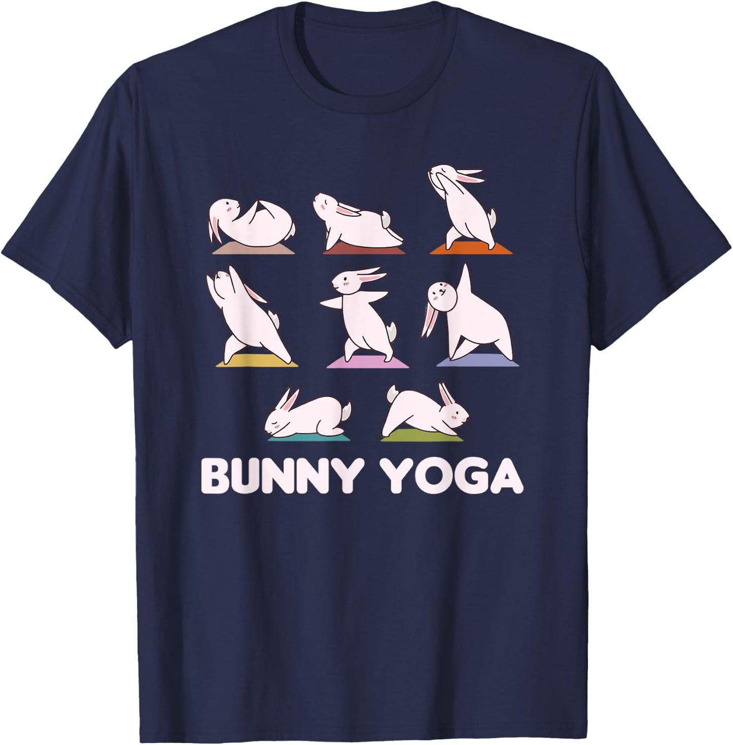 Bunny Yoga Cute Rabbits Do Sport Bunny Yoga T-Shirt - T-Shirt | Navy
