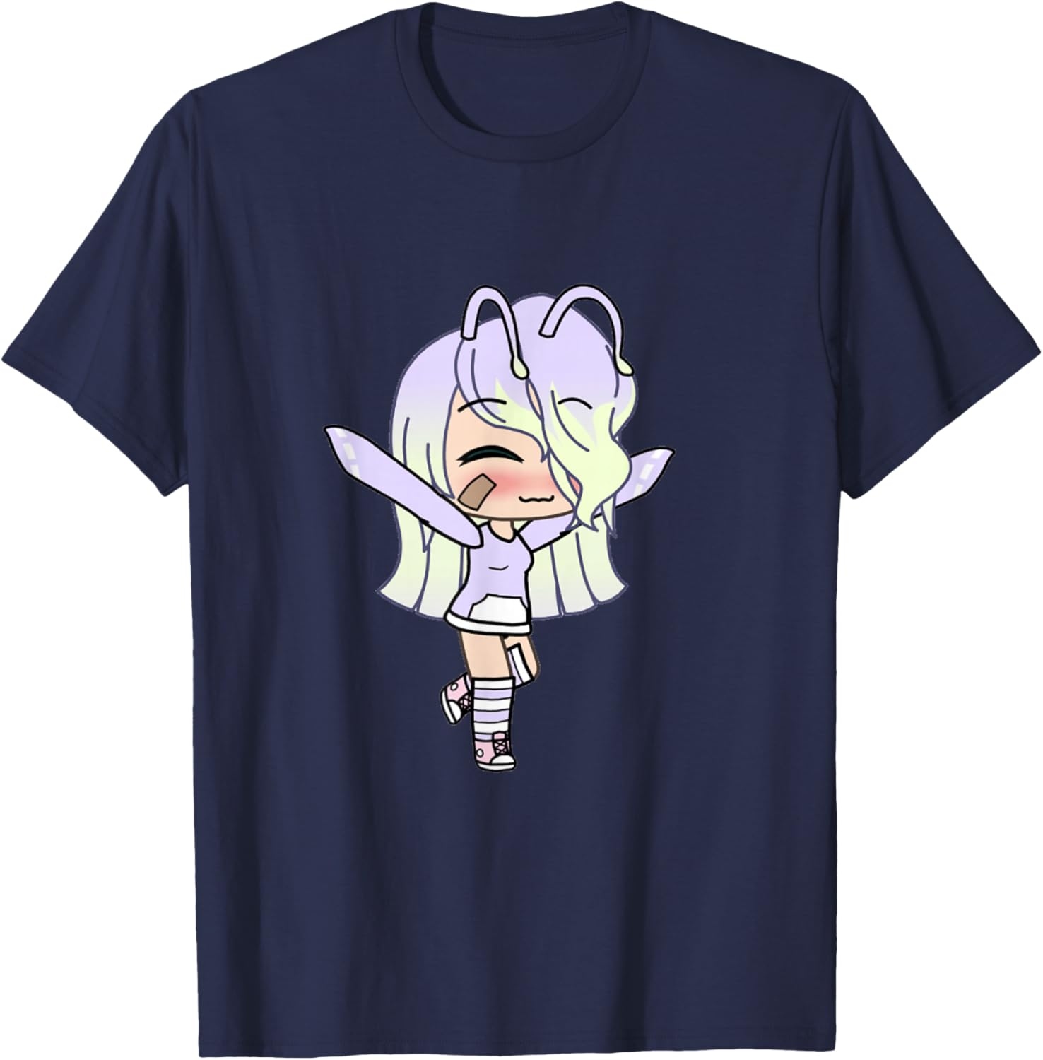 Love Gacha Figure Cute Girl in Purple T-Shirt - T-Shirt | Navy