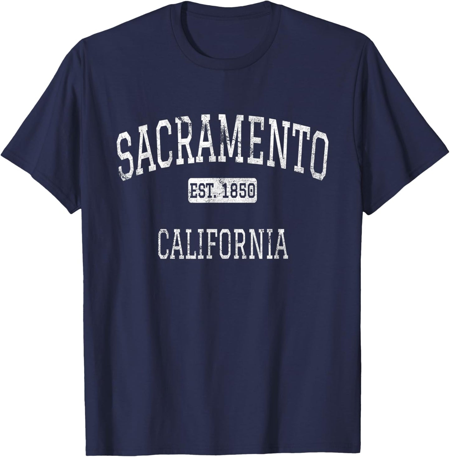 Sacramento California Vintage - Women's Black Small Classic Fit Short Sleeve T-Shirt - T-Shirt | Navy