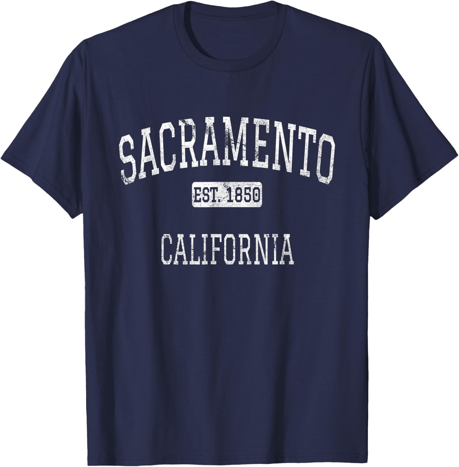Sacramento California Vintage - Women's Black Small Classic Fit Short Sleeve T-Shirt - T-Shirt | Navy