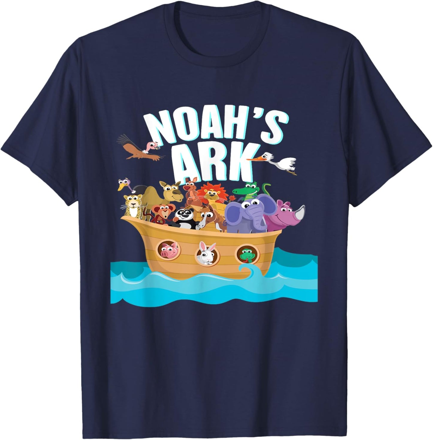 Animal History Bible, Noah's Ark, Religion Comic Gift T-Shirt - T-Shirt | Navy