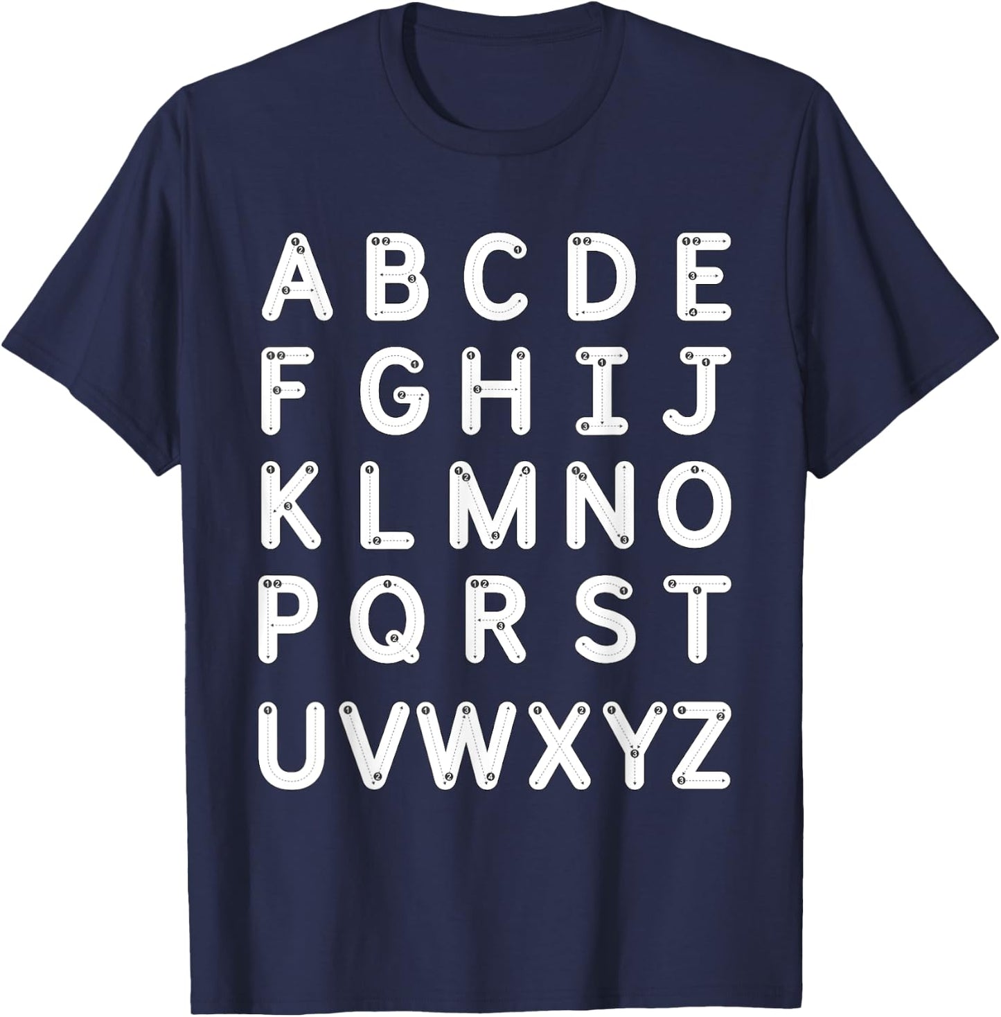 Tracing Letters A-Z Alphabet Pre-K Kindergarten 1st Grade 5T T-Shirt - T-Shirt | Navy