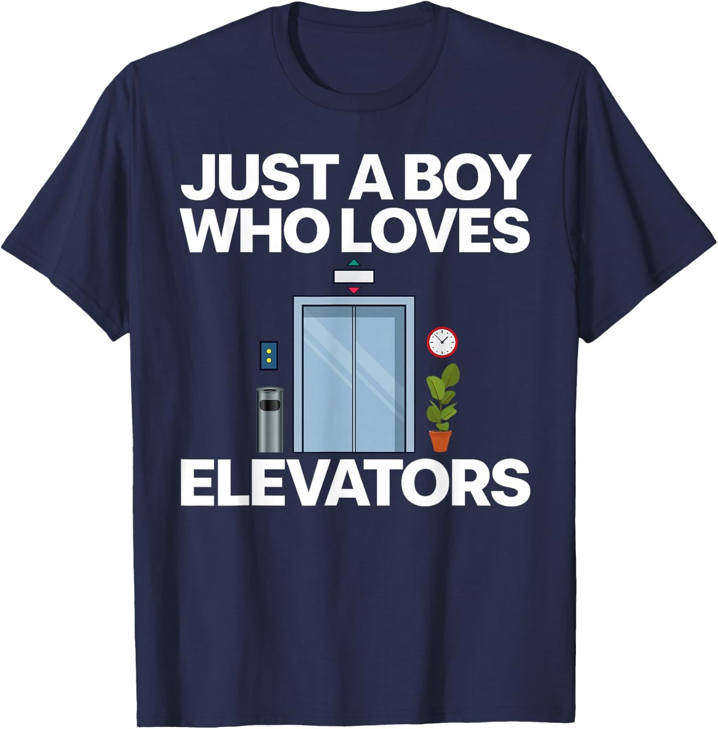 Cool Elevator Art Men Boys Kids Elevator Mechanic Inspector T-Shirt - T-Shirt | Navy