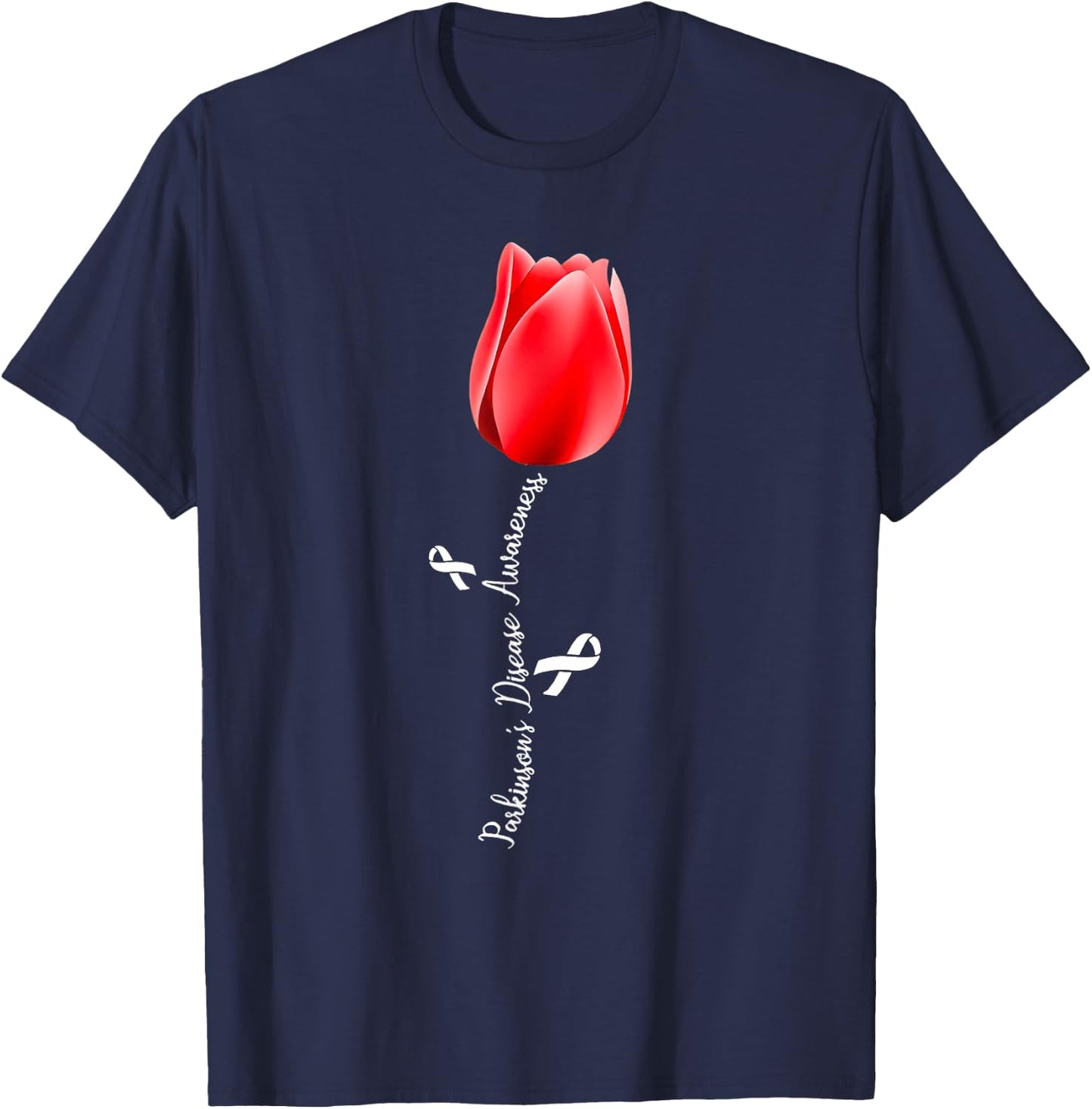 Parkinson Disease Awareness Tulip April Month T-Shirt - T-Shirt | Navy