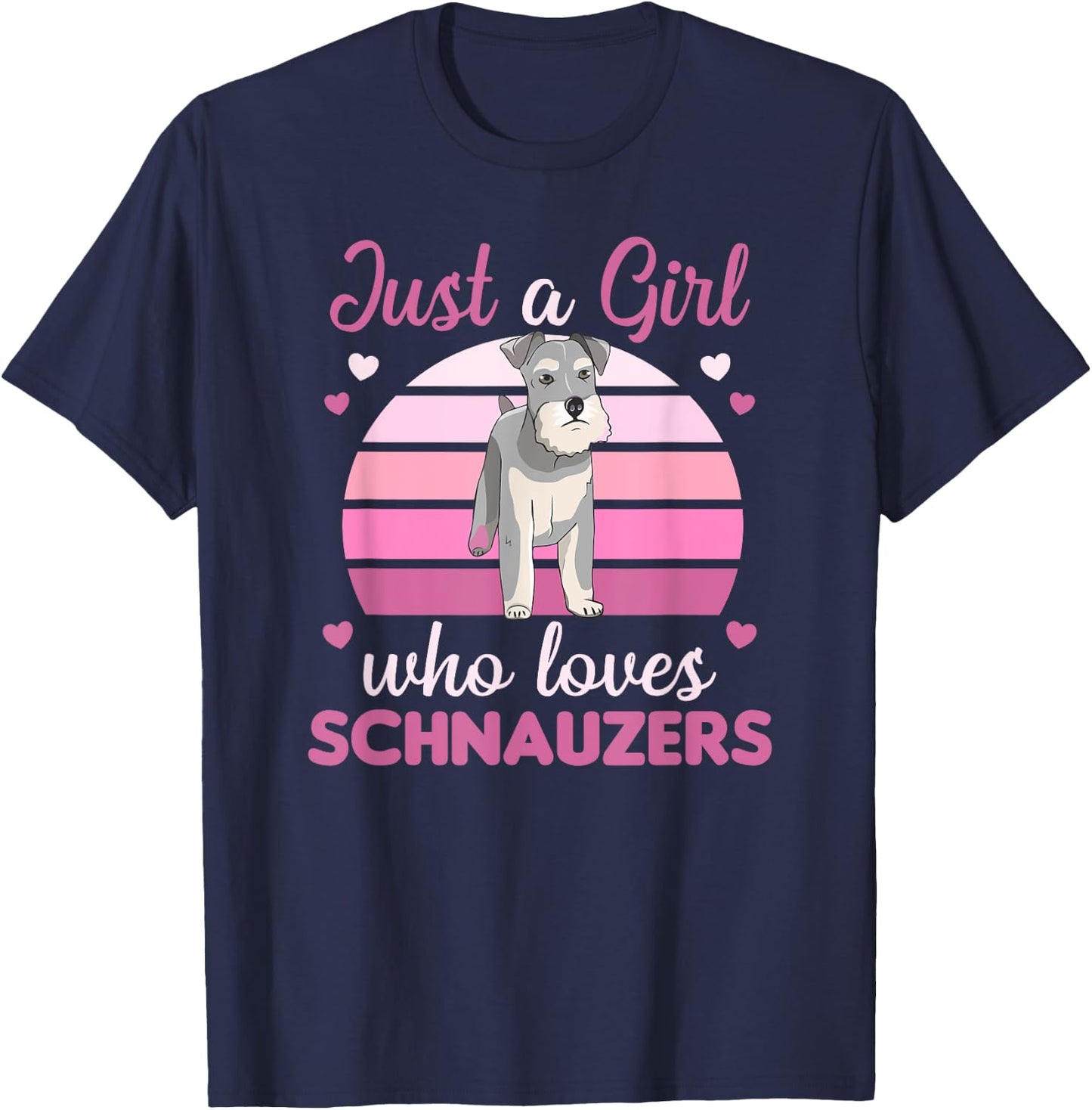 Just a girl who loves schnauzers Dogs For Girls T-Shirt - T-Shirt | Navy