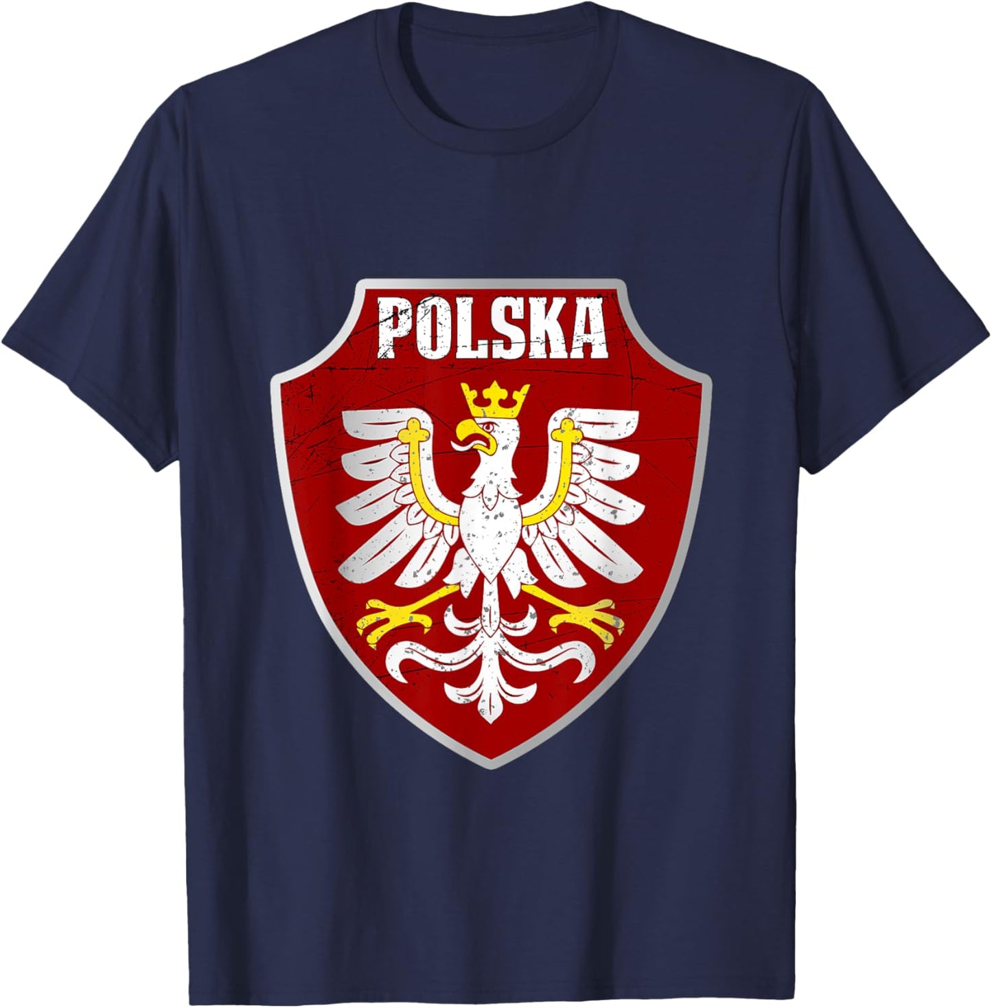 Polska Logo Vintage Retro Eagle Polish Pride Poland T-Shirt - T-Shirt | Navy