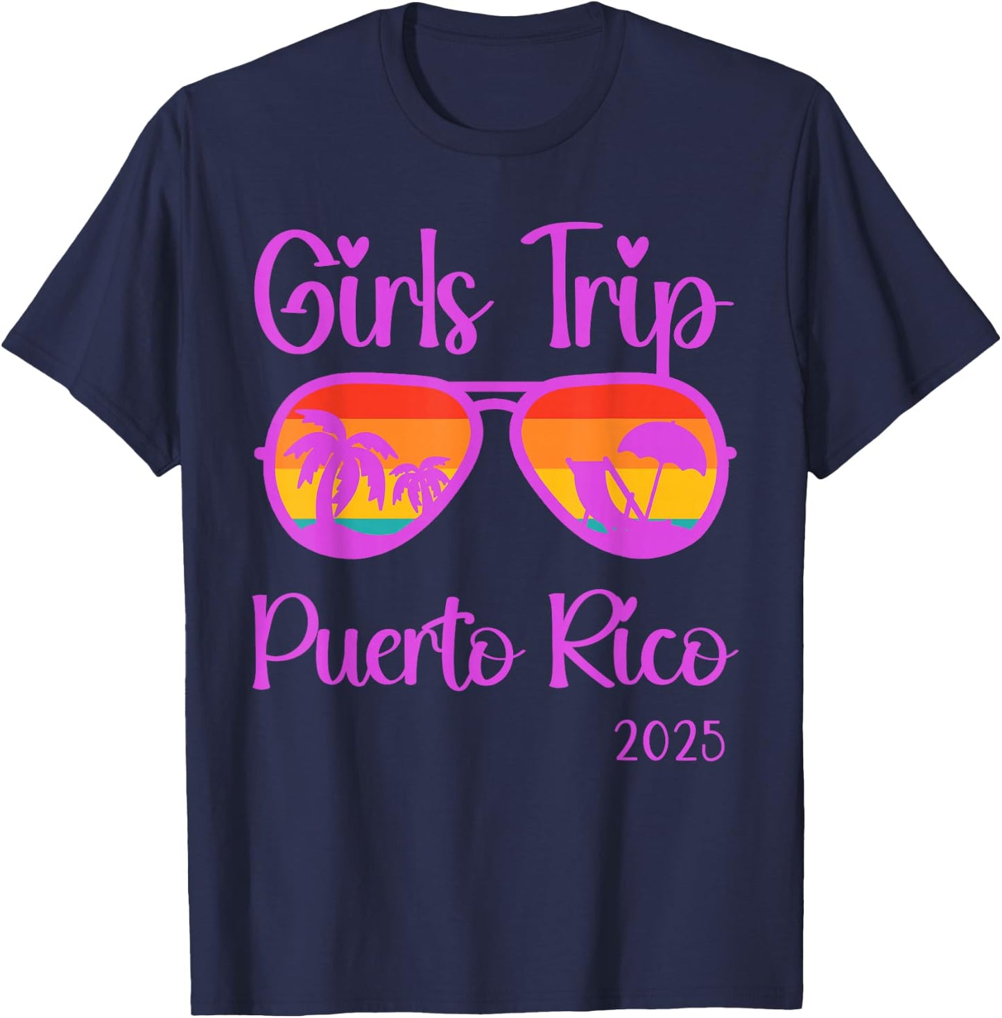 Girls Trip 2025 Puerto Rico Weekend Summer Vacation T-Shirt - T-Shirt | Navy